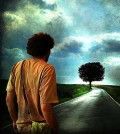a man searching for life options as the path meets a dead end