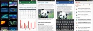 Screenshots of MS Office App