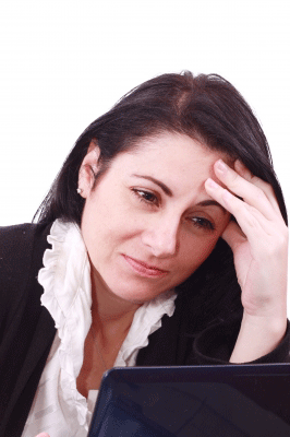 Woman facing stress signs while working