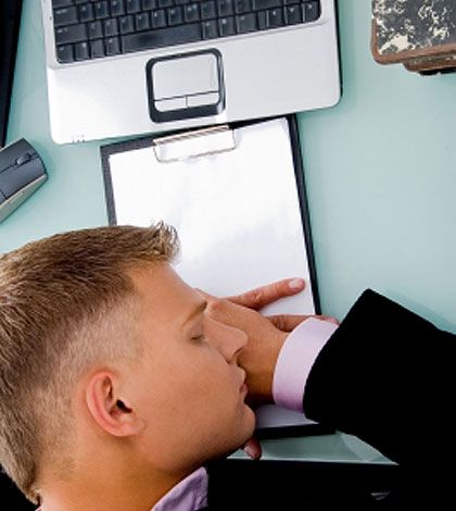 man suffers from sleep deprivation effects