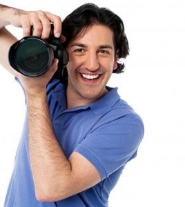Man happy after choosing a career as photographer