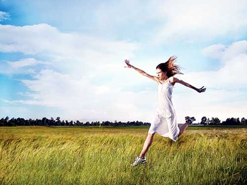 woman happy after let go of stress