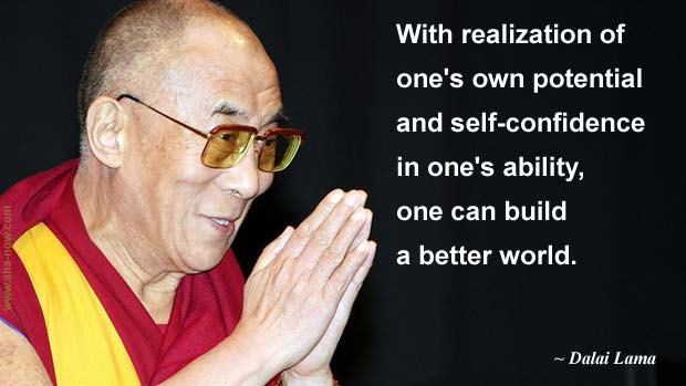 Photo of Dalai Lama and his quote