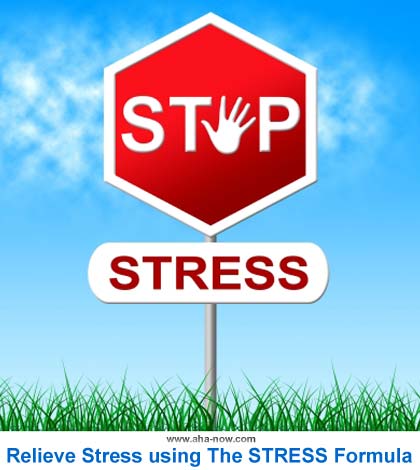 Poster showing the stop stress sign to relieve stress