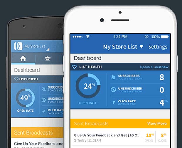 Screenshot of Aweber App