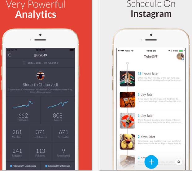 Screenshot of Crowdfire Schedule Instagram App