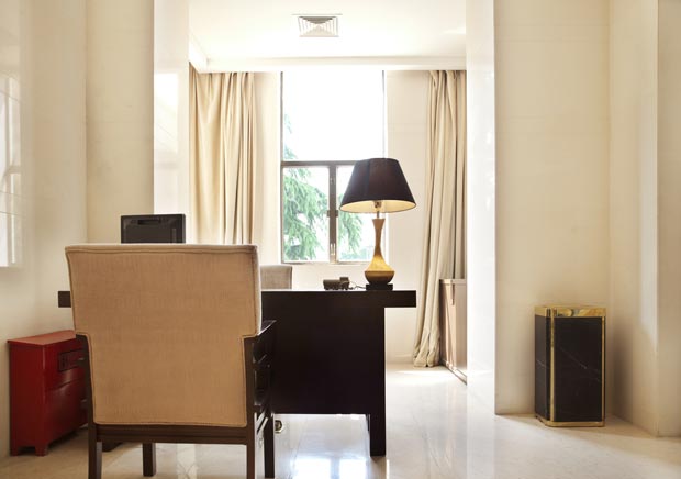 filtering noise at home office by putting thick curtains