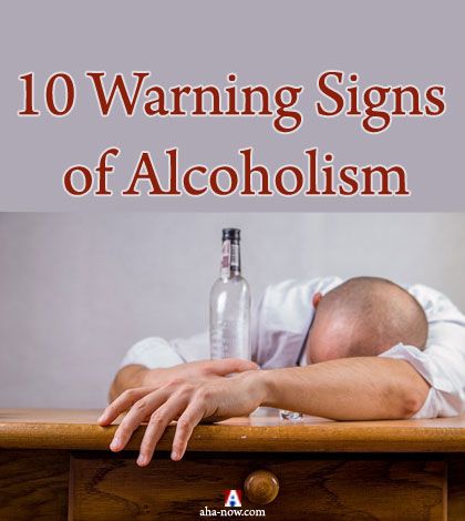 A man exhibiting important warning signs of alcoholism