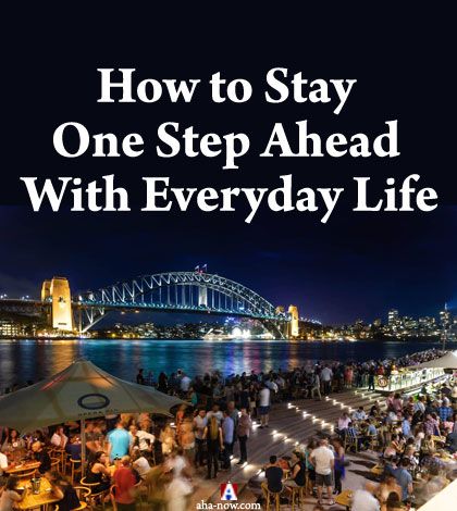 People enjoying at Sydney harbor with text how to stay one step ahead with everyday life