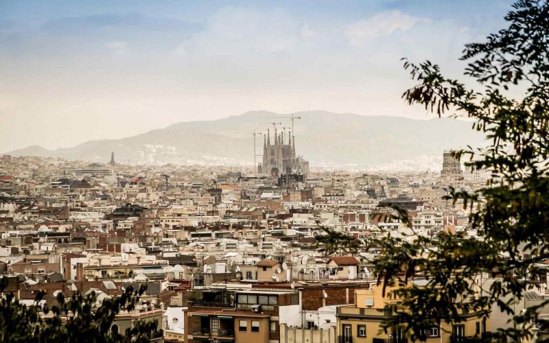 Overview of Barcelona City with the Cathedral in the background