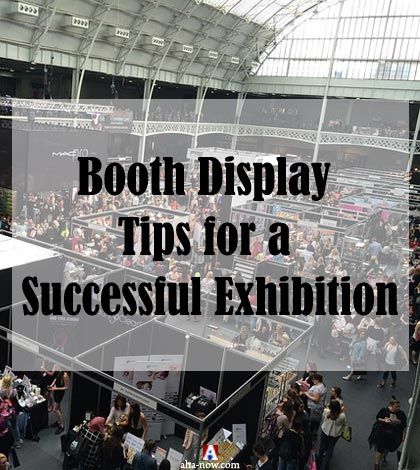 People visiting lots of booth display exhibition at a trade show