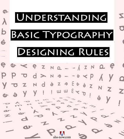 English letters in background with text understanding basic typography designing rules highlighted in foreground