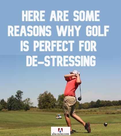A man playing golf to de-stress himself