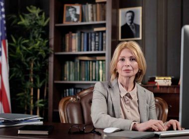 A lady family lawyer sitting in office