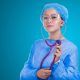 Nurse with stethoscope after passing the course