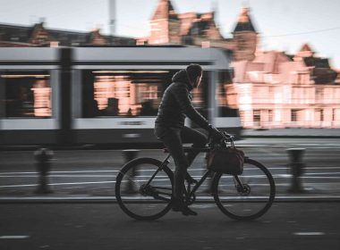 A man going to office on bike to add fitness workout in busy schedule