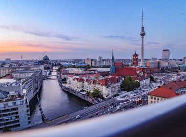 Beautiful city of Berlin on either sides of the river